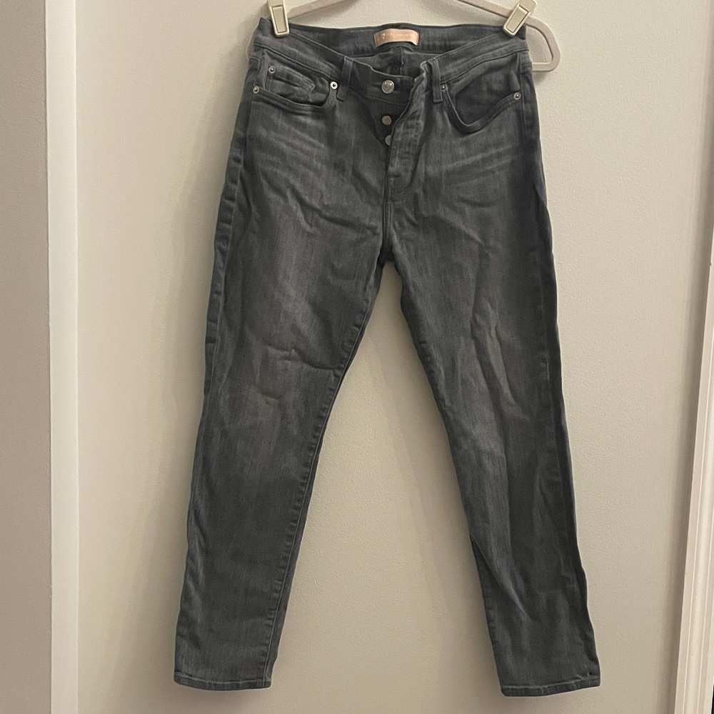 7 For All Mankind Josefina Gray Stretch Denim Jeans